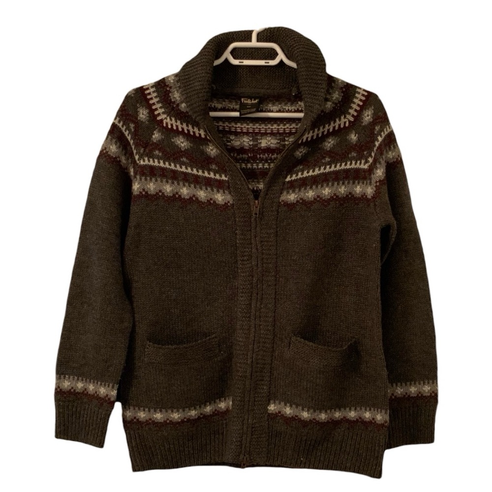 Far West Southwestern Sweaters Cardigan Wool Blend Grey Size S